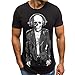 Produktbild Saingace Herren T-Shirt Schädel Print Kurzarmshirt O-Neck Grundlegendes Shirt Tees Casual Oberteile