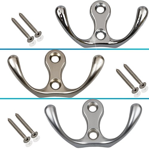 10 x Kleiderhaken Garderobenhaken EDELSTAHL – OPTIK MASSIV - 2