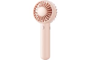 gaiatop Mini Portable Fan, Small and Powerful, Cute Design 3 Speed Personal Handheld fan and Desktop with Base, Lightweight USB Rechargeable for Travel Lash Makeup Girl Women Summer Gift Pink