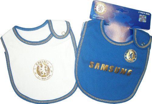 Brecrest Babywear Chelsea Football Club Core Bib (Pack of 2, Blue/ White, One Size)