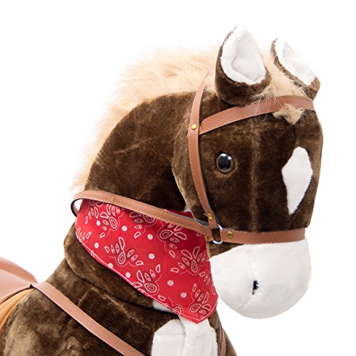 Giant XXL Plüschpferd, 125cm hohes Kinderpferd zum Reiten, fast lebensgroßes Spielzeug Pferd zum drauf sitzen, 380L Volumen, bis 100kg belastbar, mit verschiedenen Sounds, inkl. kleiner Bürste – ein Kindertraum! - 2