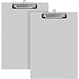 Epakh 2 Pieces Clipboard, Metal Clipboard Aluminum Office Clipboard Low Profile Clip Standard A4 Letter Size Metal Clip Board, Size 12.5 x 9 Inch