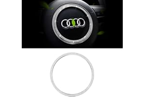 ‎VDARK VDARK für Audi Auto Bling Lenkrad Logo Aufkleber Auto Innendekoration Zubehör Glitzer Metall Aufkleber Silber 1 Stück