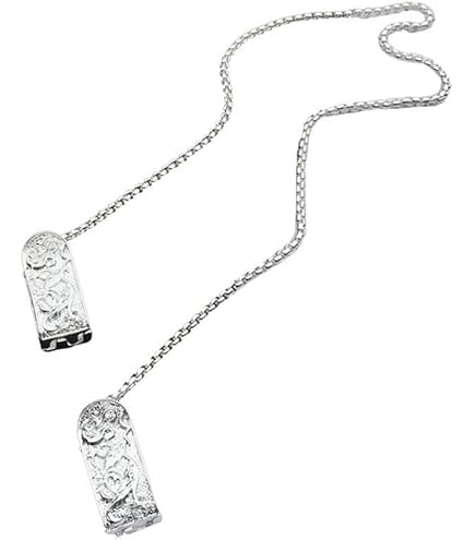 Doumneou 4 Stuks Servet Ketting Servet Houder Servet Clips Ketting Flexibele Lanyard Neck Strap Voor Senioren Oudere Volwassenen Kinderen