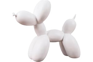 YOYUMI Esculturas Perro Globo Decoracion Adornos para,Adecuado para la decoración del vestíbulo de la Sala de Estar y el Dormitorio, Artesanías De Resina (Blanco 8.7Inch)