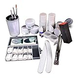 NAIL Art Manicure Kit Nail Tips Acrylic Powder False Nail Pliers Full Set NEW