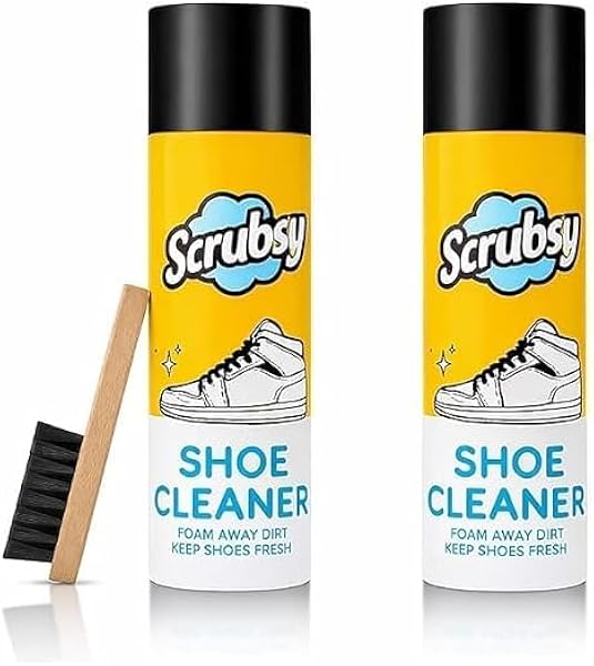 Scrubsy Shoe Cleaner Foam Spray 150ml | No-Rinse Sneaker Cleaning Foam | Removes Dirt, Dust & Stains | Suitable for White, Canvas, Leather, Mesh, Sports & Casua