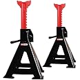 KS Tools Chandelles à Crémaillère 3 Tonnes - Paire - Hauteur Réglable 295-425mm - Pour Voiture