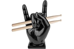 DASIAUTOEM Soporte para Baquetas, Mano de Roca Creativa, Soporte Baquetas Bateria, Accesorios de Batería, Decoración para Bateristas, Negro Resina Sintética, Regalos Creativos para Bateristas