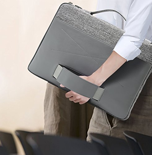 MOSISO Polyester Gewebe Beweglicher Multifunktions Laptop Hülsen Schulter Beutel mit Zurück Handy Strap für 13-13.3 Zoll MacBook Pro, MacBook Air, Notebook Computer, Grau - 5