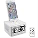 Produktbild NSOP T7 Apple iPhone Wireless Bluetooth Lautsprecher NFC System Wecker FM Radio & Ladestation Für Iphone5/6/7Plus Handy, iPad Mini Etc,White
