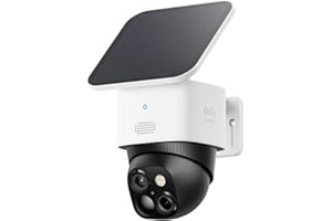 eufy Security SoloCamS340 caméra de sécurité Solaire, Camera Surveillance WiFi exterieure sans Fil, Surveillance 360° 3K, sans Angle Mort, Wi-FI 2, 4 GHz, sans Frais mensuels, Compatible HomeBase 3