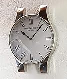 Michael Noll Wanduhr Armbanduhr Uhr Clock Edelstahl weiß Silber Luxus XL 42 cm