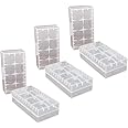 GTIWUNG 6 Pcs 18650/18350/CR123A/17670 Cell Battery Storage Case Holder Box, Plastic Battery Case for Batteries and Rechargeable Batteries, Clear Color