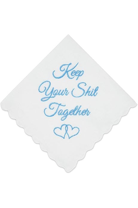 6 Fazzoletti In Cotone Ricamati Con Pizzo | Design Floreale E Bordi In Raso | Per Donne E Uomo