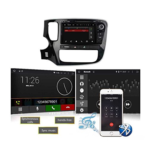 8 Pulgadas 2 DIN Coche Radio Android 6.0 OS para Mitsubishi Outlander(2015 2016 2017),Dab+ Radio 1024x600 Pantalla Táctil Capacitiva con 8 Core 1.5G CPU 2G DDR3 RAM 32G Flash GPS Navi DVD 3G/WiFi