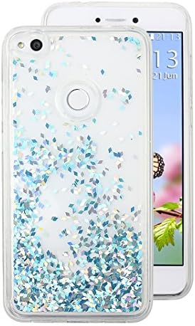 Huawei P8 Lite 2017 Case, Huawei Honor 8 Lite Glitter Cover, Rosa Schleife Ultra Slim Sparkle Glitter Quicksand Bling Flowing Liquid Heart Case Soft Flexible TPU Gel Rubber Silicone Cover Scratch Resistance Bumper Protective Skin Shell Cases Covers for Huawei P8 Lite 2017 Version