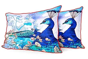 DreamVio Jute Fabric Printed Decorative Pillow/Throw/Cushion Covers for Living Room, Bed Room, Sofa,Chairs,Pillow Cases, Pillow Covers Set of 2, Size 12x18 Inches Style132