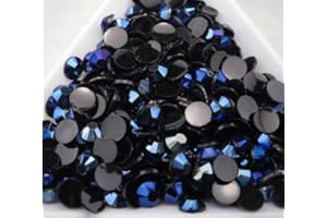 MajorCrafts® 2000pcs 4mm ss16 Navy Blue AB Flat Back Round Resin Rhinestones Craft Gems C81
