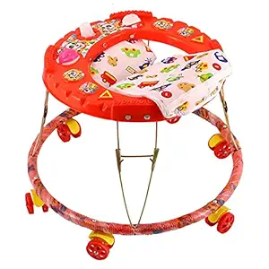 Ephemeral 6 Wheel Walker(Without Music) Plastic Round Baby Walker with Adjustable Height and Without Music Toy for Kid 6 Months to 10 Months (Design May Vary; Multi) (L)