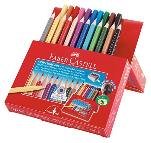 Faber-Castell 110913 Geschenkbox (mit 12 Jumbo Grip Farbstiften und 10 Colour Marker Filzstiften) - 2