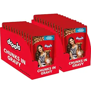 Drools Real Chicken and Liver Gravy Adult Dog Food (150 g) - Pack of 20