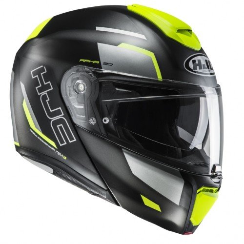 HJC Moto Casco Rpha 90 robrigo mc4hsf, Negro/Amarillo, Tamaño S