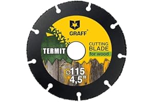 GRAFF Termit 115mm Mola da Taglio per Legno e Plastica Legno Laminato - Carbide Multi Wheel per Smerigliatrice Angolare - Disco da Taglio Legno 115 mm