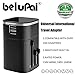 Price comparison product image Belupai® Travel adapter universal international wall charger with dual usb charging ports uk eu us au plug socket 5v/3200mah safety fused for Apple iPod iPad Android Smartphone Digital Camera
