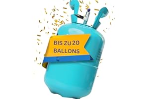 Brogaz Ballongas [für 20 Luftballons]– Helium Balloon Gas für bis zu [20Luftballons] – Ballongas - Helium Gasflasche klein inkl. STAHLMANN ® Informationsblatt