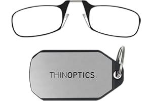 ThinOptics Okulary do czytania z etui na breloczek do kluczy – kompaktowe, składane okulary do czytania z technologią Flex-Fit – 1,00, 1,50, 2,00, 2,50 dioptrii – pomoc w widzeniu, okulary do czytania
