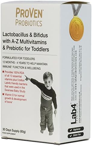 Proven Prebiotics For Toddlers Lactobacillus &amp; Bifidus With A-Z Multivitamins &amp; Prebiotic 30 Day Supply (2 x Packs)