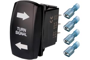 Gebildet Interruptor de señal de giro azul 4 pines ON OFF ON Interruptor basculante Grabado con láser SPDT Interruptores de palanca 12 V 20 A 24 V 10 A para automóviles RV Campers Remolques