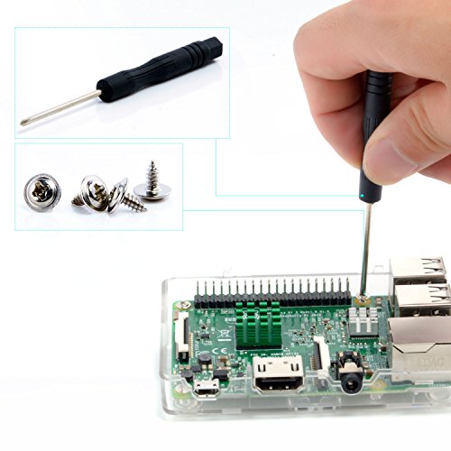 Aukru   Transparente Caja Para Raspberry Pi 3 Model B y Pi 2 Model B  B   B Plus  con 3x disipador de calor