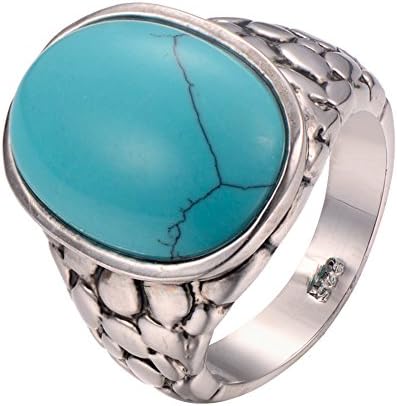 Turquoise 925 Sterling Silver Filled Ring Size M