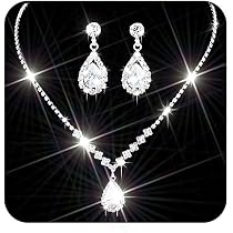SET ORECCHINI COLLANA SPOSA ELEGANTI FLOREALI STRASS AUSTRIACI