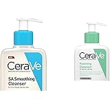 CeraVe SA Smoothing Cleanser | 236ml/8oz | Face and Body Wash with Salicylic Acid & Foaming Cleanser | 236ml/8oz | Daily Face