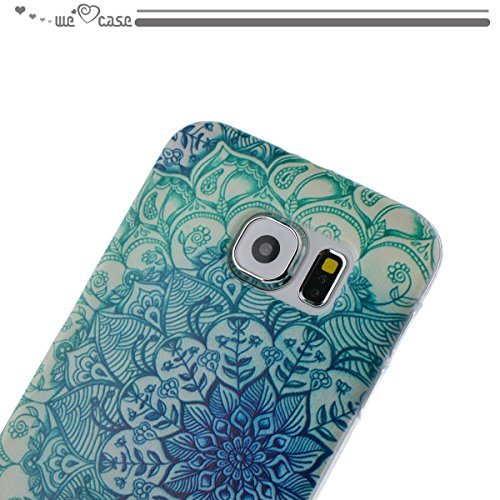 WeLoveCase Funda Samsung Galaxy S6 Silicona   Cascara de Protecci  n Tapa Anti Polvo Absorci  n De Choque Funda Samsung Galaxy S6 Mandala Gel   Funda Suave Resistente Fina Original Funda Samsung S6 Silicona