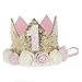 Produktbild SODIAL Blumenkrone Neugeborenen Stirnband Gold Geburtstag Krone 1 Jahr Anzahl Prinzessin Stil Geburtstag Hut Baby Haar Accessoire