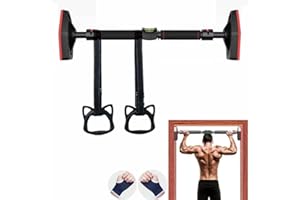 HEYOUTH Barra di trazione da parete regolabile da 96 a 135 cm con dispositivo di livellamento, tenuta sicura, portata massima di 800 kg, con corda