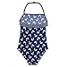 Bluezoo Kids Girl's Navy Dolphin Print Swimsuit Age 8-9