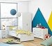 Produktbild Jugendbett Einzelbett Kinderbett Bett Jugendliege Bettgestell Weiß 90x190cm Kinderzimmer Jugendmöbel