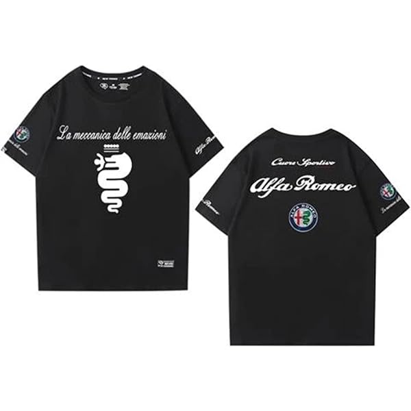 Maglietta Alfa Romeo Racing F1 2023 Donna - Licenza Ufficiale, Design Nero E Rosso, Cotone Morbido