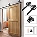 Produktbild 9FT/274cm Schiebe Tür-Hardware-Track-Kit Einzeltür Holztür - Sliding Barn Wood Door Hardware Roller Track Kit For Single Door Big Spoke Wheel Roller Hanger