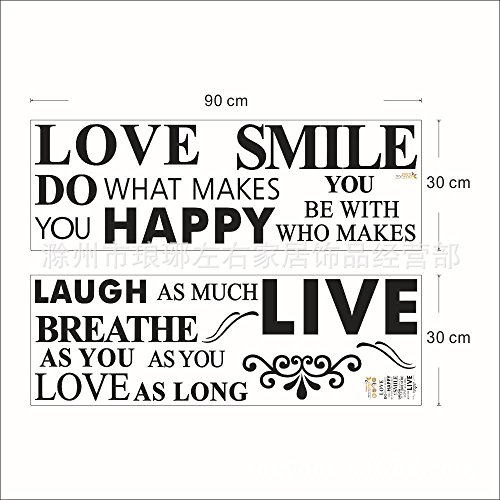 Rainbow Fox Liebe Tun Sie, was Sie glücklich macht Be With Who Makes You Smile, wie Sie Atem so lange wie Sie Easy Love Übernehmen Wandaufkleber Wandtattoo Wandsticker für Home Decor 86 * 56cm/Love/House Rule Schwarz Liebe - 5