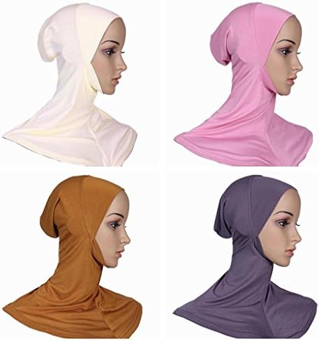 BaiTe 4pcs Full Cover Islamic Scarf Women Hijab Cap Bonnet Underscarves Elastic Hijab Turban Headwear Summer