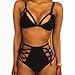 Produktbild Vandot Damen Sexy Split Badeanzug Swimwear Bikini Push Up Bandeau Neckholder Brustpolste Cups Strand Bademode Swimsuit Tankini Beachwer High Waist Hohe Taille Shorts Oberteil Tops und Bottoms Set