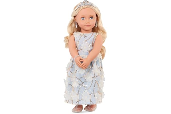 Our Generation - Ellory - Poupée de 46 cm avec Robe à Fleurs - Cheveux blonds et Yeux Bleus - Accessoires pour Bijoux - Jouer à Faire Semblant - 3 Ans et +