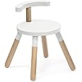Stokke MuTable Chair, White - 2023 Redesign - Adjustable Seat Height & Removable Backrest - Made with Beech Wood - For Ages 1.5 to 8 Years