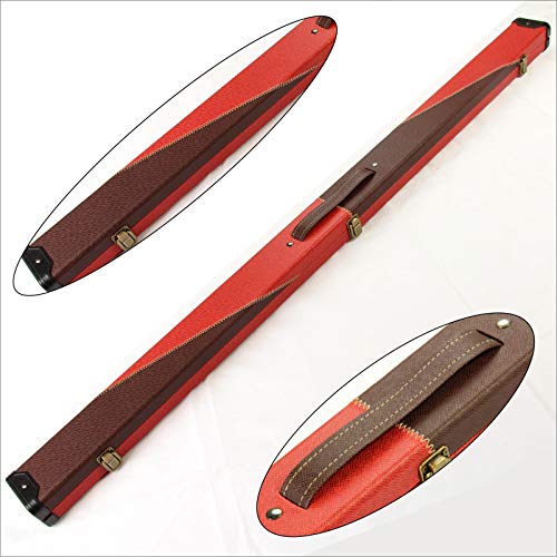 Luxe Rouge & Marron Twister 2 en similicuir effet Patch Snooker queue de billard avec étui